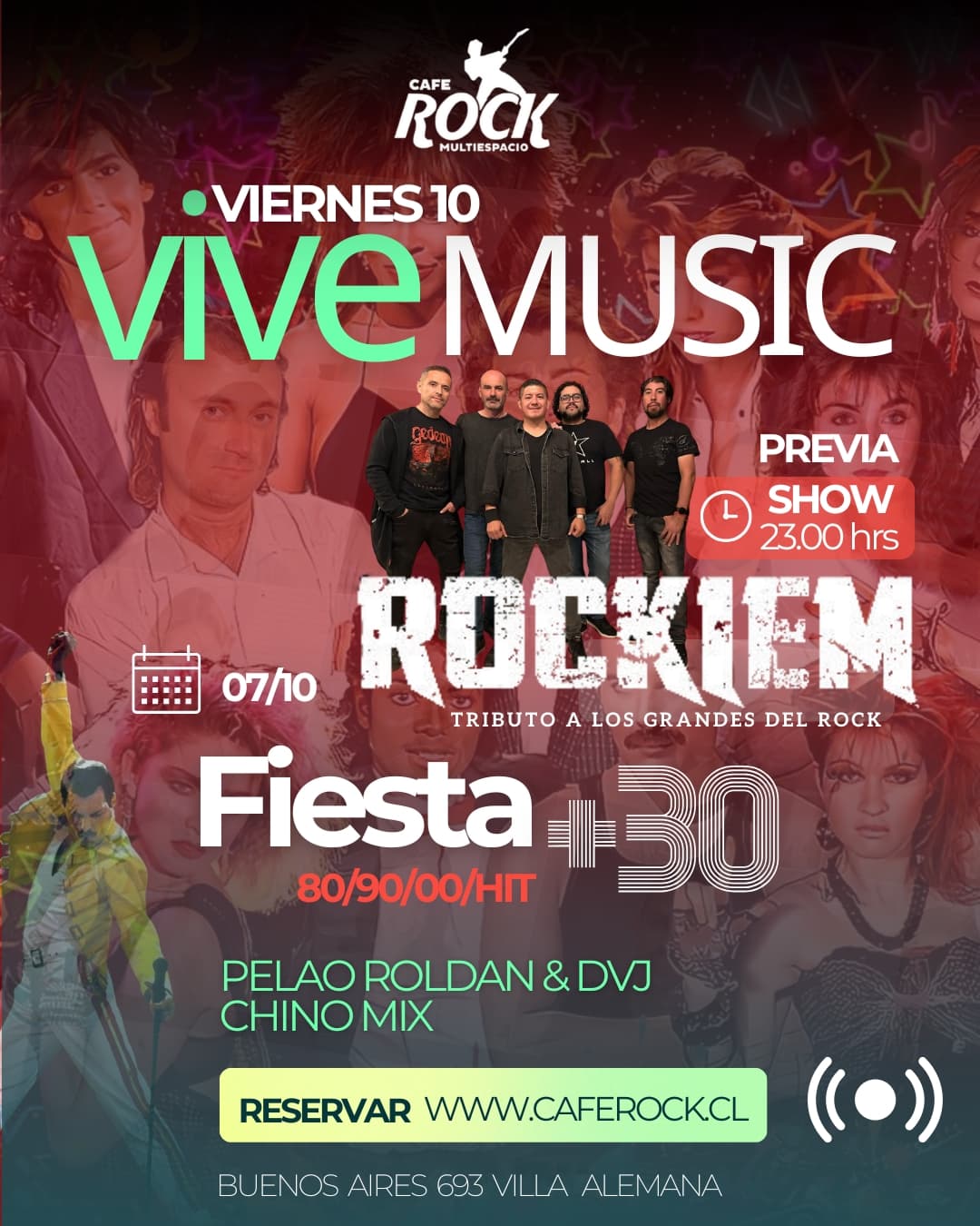 Viernes Rockiem En Vivo Más Fiesta  image}